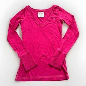 Vintage y2k Abercrombie babydoll fitted sexy striped v neck long sleeve top